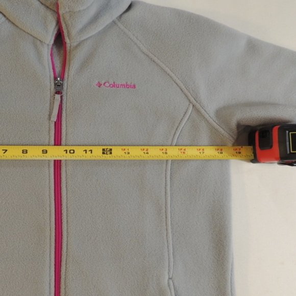 🌟🎉HP🌟🎉Columbia Youth Gray Fleece Pink Zip Size L (14/16) - Picture 12 of 12